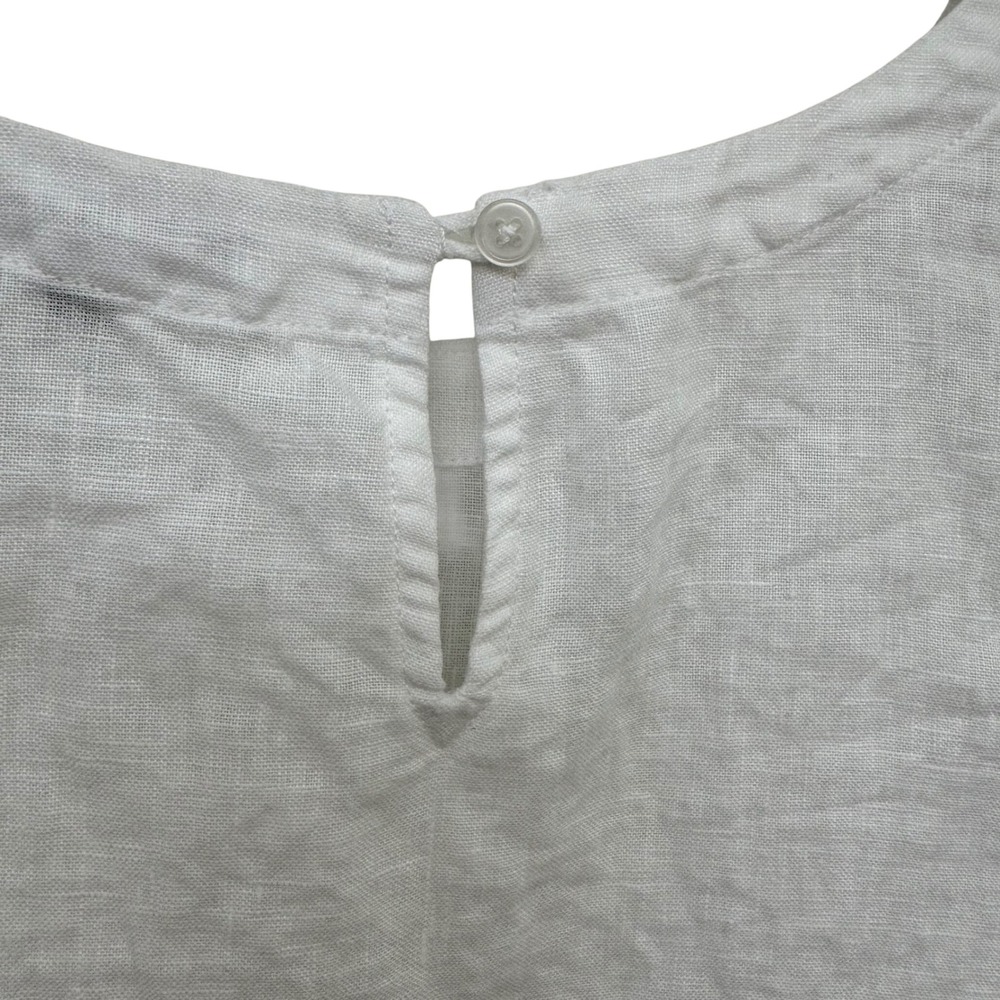 Quince White Sleeveless Linen Shell - Picture 6 of 9